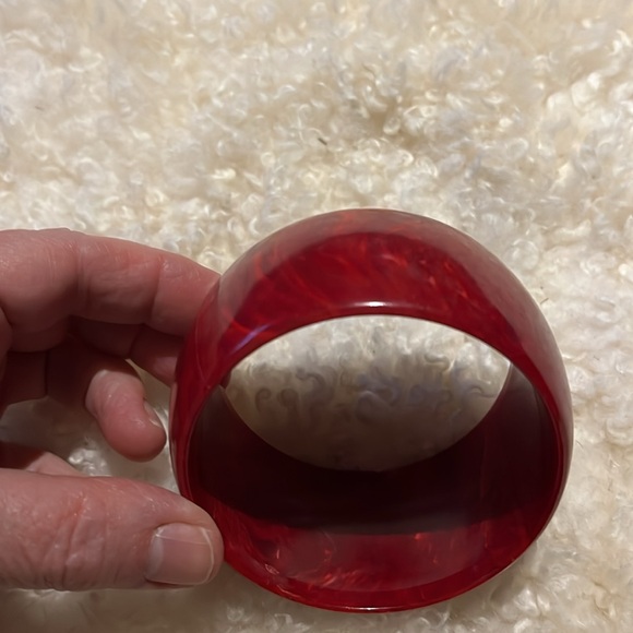 Vintage WIDE cuff bracelet RED - Picture 2 of 9